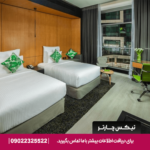 نمای داخلی اتاق Garden Classic با تخت دبل و منظره باغ در هتل Al Khoory Sky Garden دبی